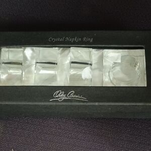Oleg Cassini Crystal Napkin Rings - Silver